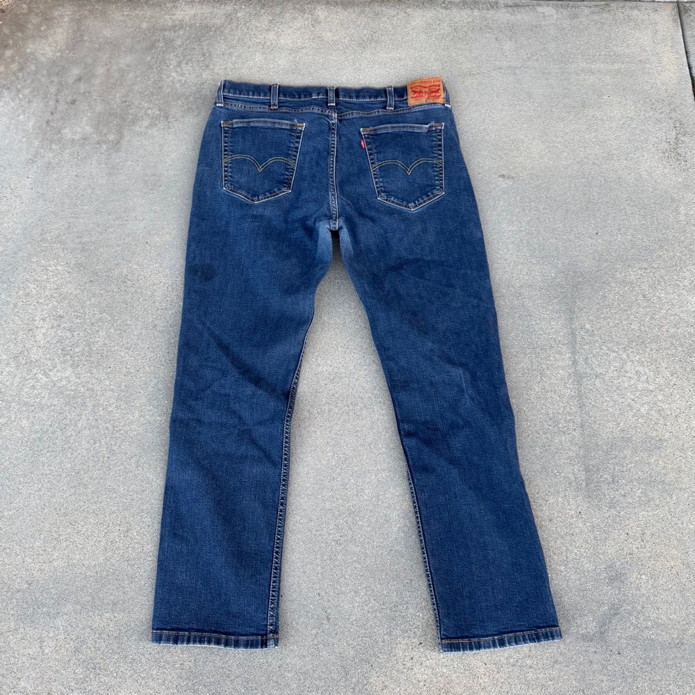 Levi's 514 Straight Fit Jeans Mens 40x32 Dark Wash Blue Stretch Denim Pants